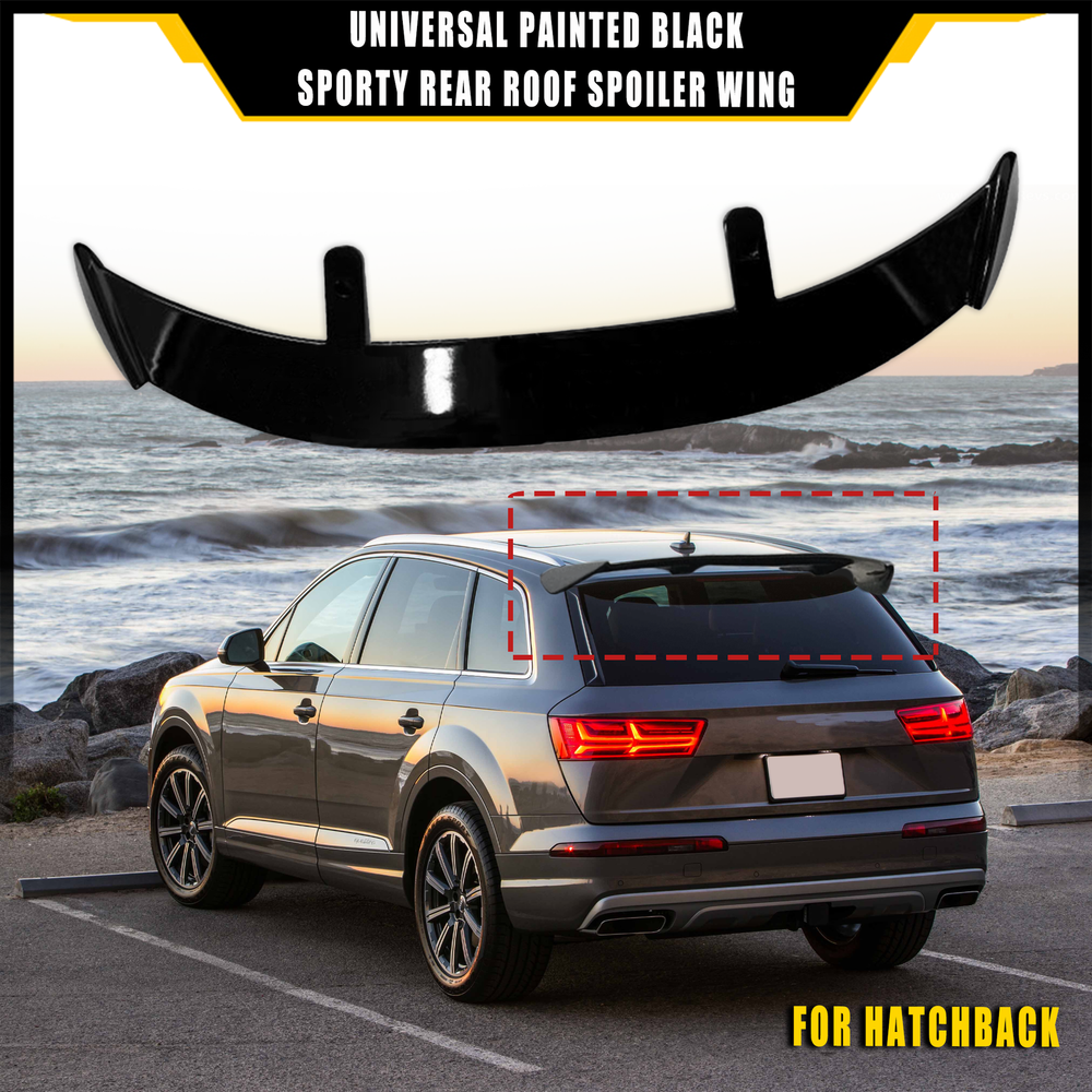 Gloss Black Universal Rear Window Boot Roof Spoiler Wing for Hatchback Estate SUV