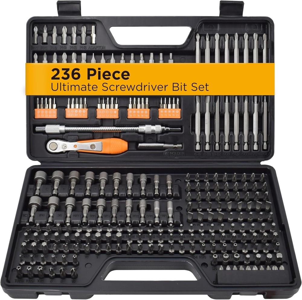 236-Piece Ultimate Screwdriver Bit Set with High-Grade Carbon Steel for Durability