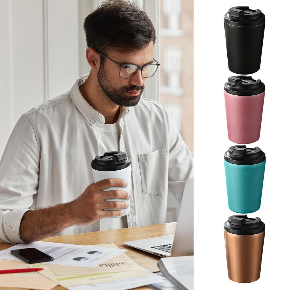 Stainless Steel Coffee Mug 380ml Thermos Vacuum Insulated Car Coffee Cup Travel