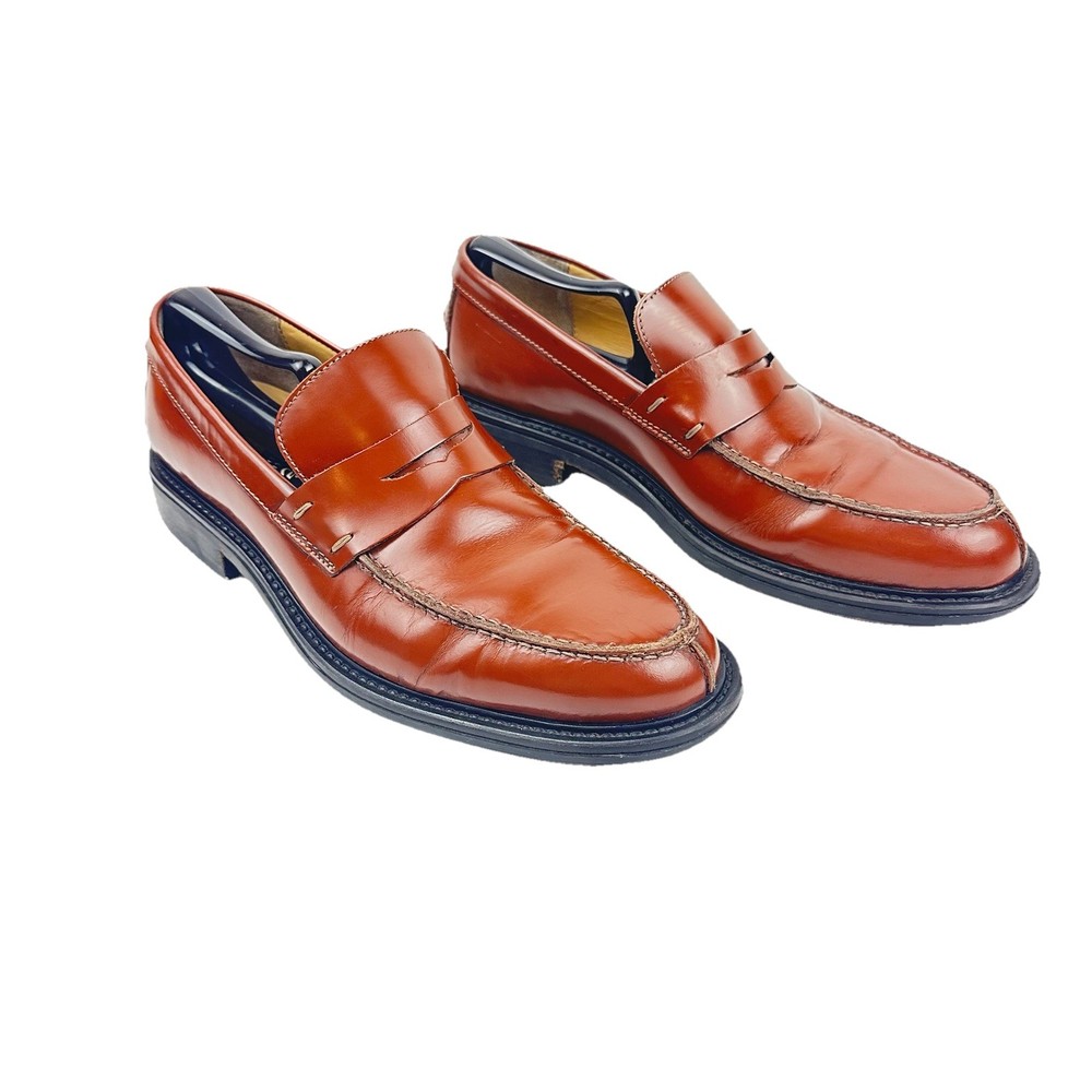 Vintage Coach Men’s Penny Loafer Shoes Brown Tan Leather Made In Italy Size 9.5