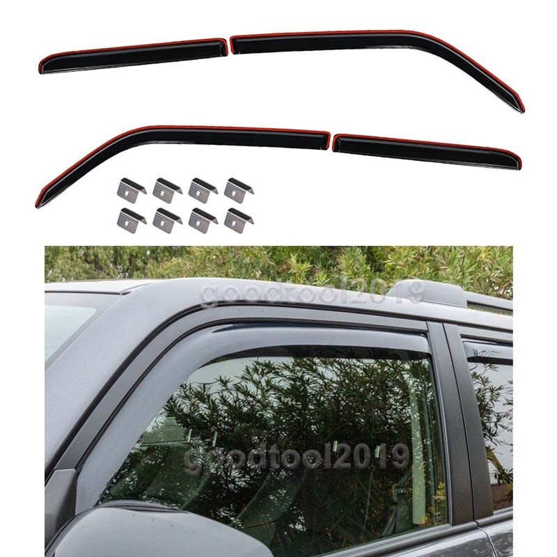 4pcs In-Channel Window Visors Sun Rain Guards Vent For 4Runner 2010-2024