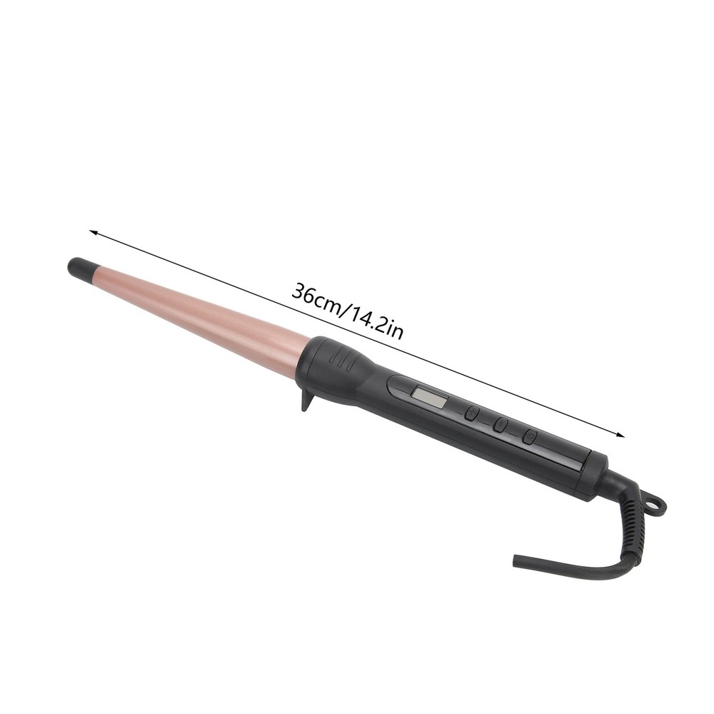 LCD Ceramic Electric Hair Curling Wand with Cone Rod for Styling