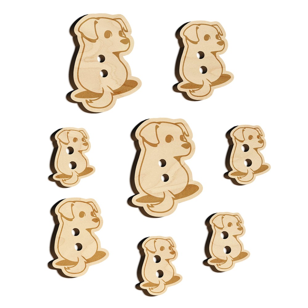 Adorable Puppy Wooden Buttons for Sewing Knitting Crochet Crafts