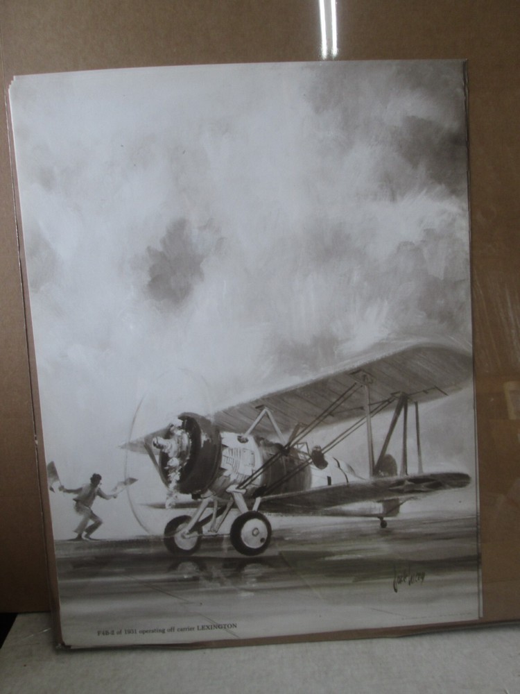 F4B-2 of 1931 operating off carrier Lexington airplane Vintage Poster 1973 22284
