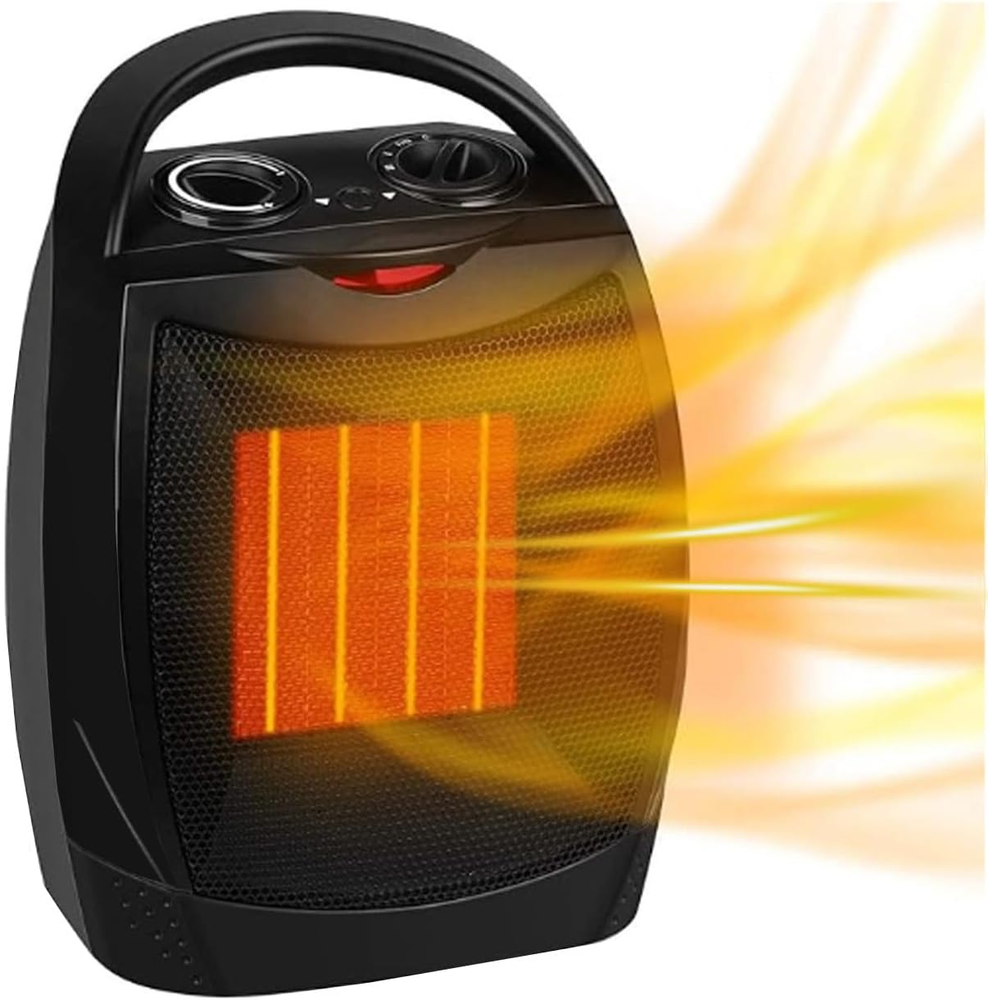 Smart Space Heater with Adjustable Thermostat, Temp Detection, Timer, and Fan