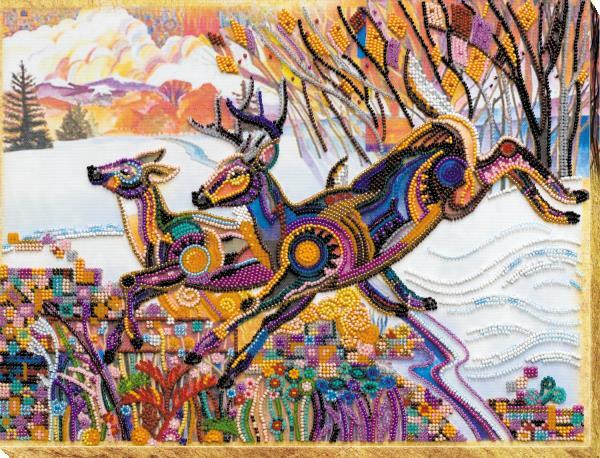 Bead embroidery kit Towards Spring needlework kit Art canvas beadwork pattern