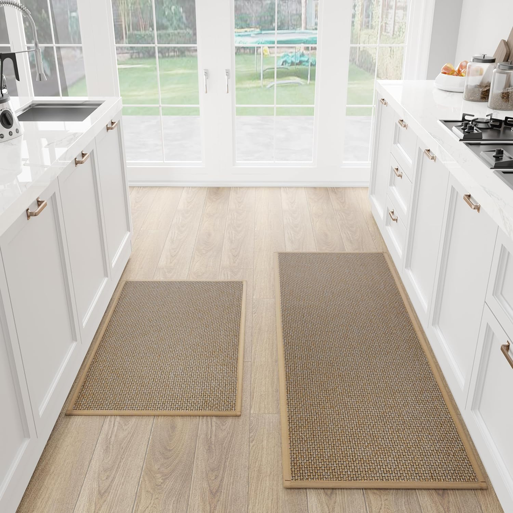 Kitchen Mat Set of 2 PCS, Cushioned Non Slip Rugs for Kitchen Floor, Absorbent