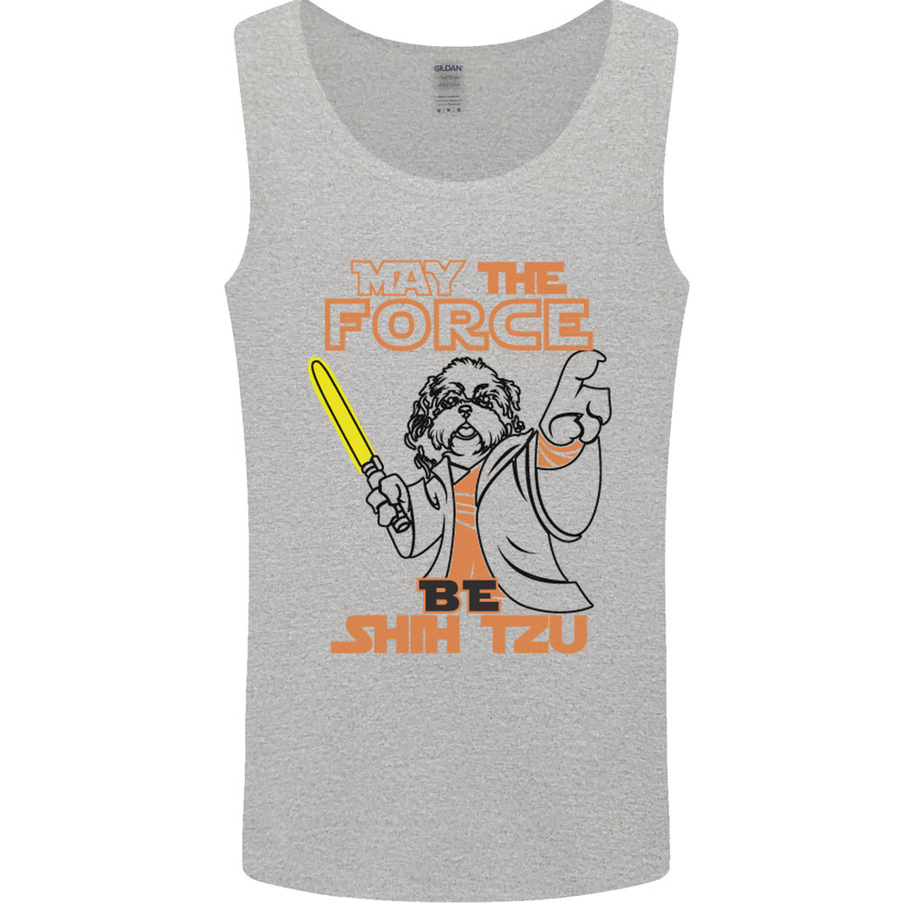 May the Force Be Shih Tzu Dog Funny Mens Vest Tank Top