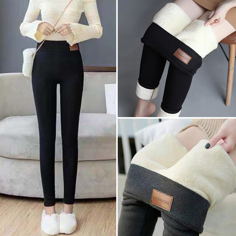 Women Winter Fleece Lined Leggings Warm Thermal Pants Stretchy Thick  NEW ~