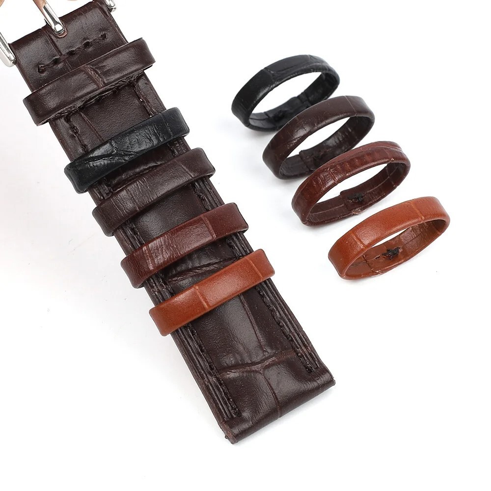 10PCS Replacement Leather Watch Strap Band Keeper Ring Hoop Loop Holder Retainer