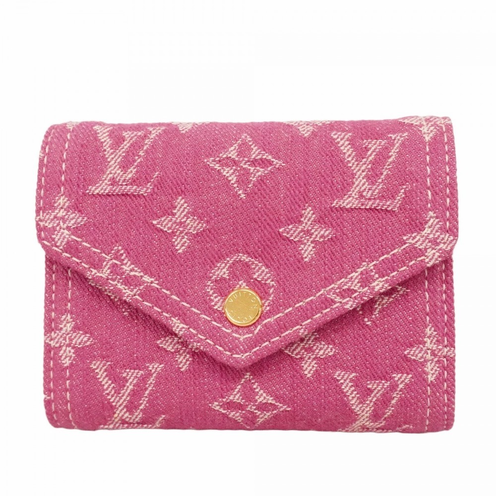 Louis Vuitton Monogram Denim Portefeuille Victorine M27707 Fuchsia 914660