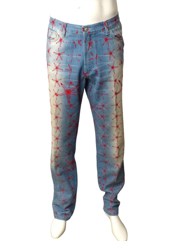 VERSACE JEANS COUTURE- 1990s Starfish Glitter Jeans, Waist 36