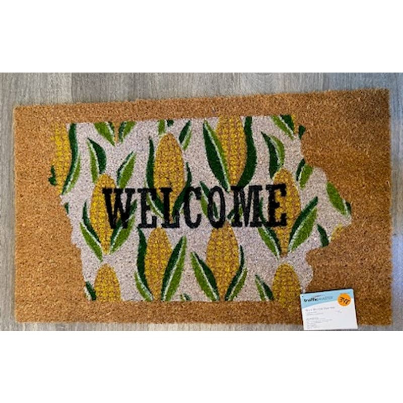 trafficMASTER IOWA State Outdoor Mat Corn State Shaped Front Door Mat NEW