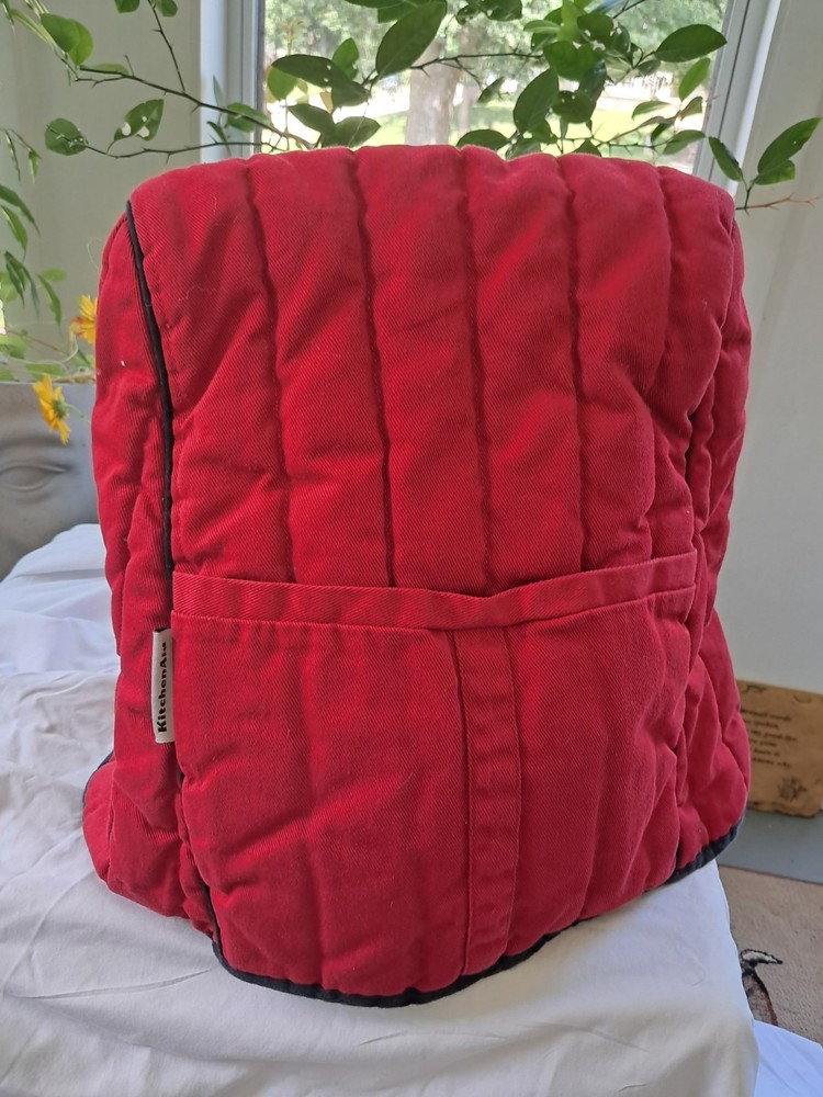 KitchenAid Mixer Cover with Pocket in Red and Black Trim to Protect Your Stand Mixer