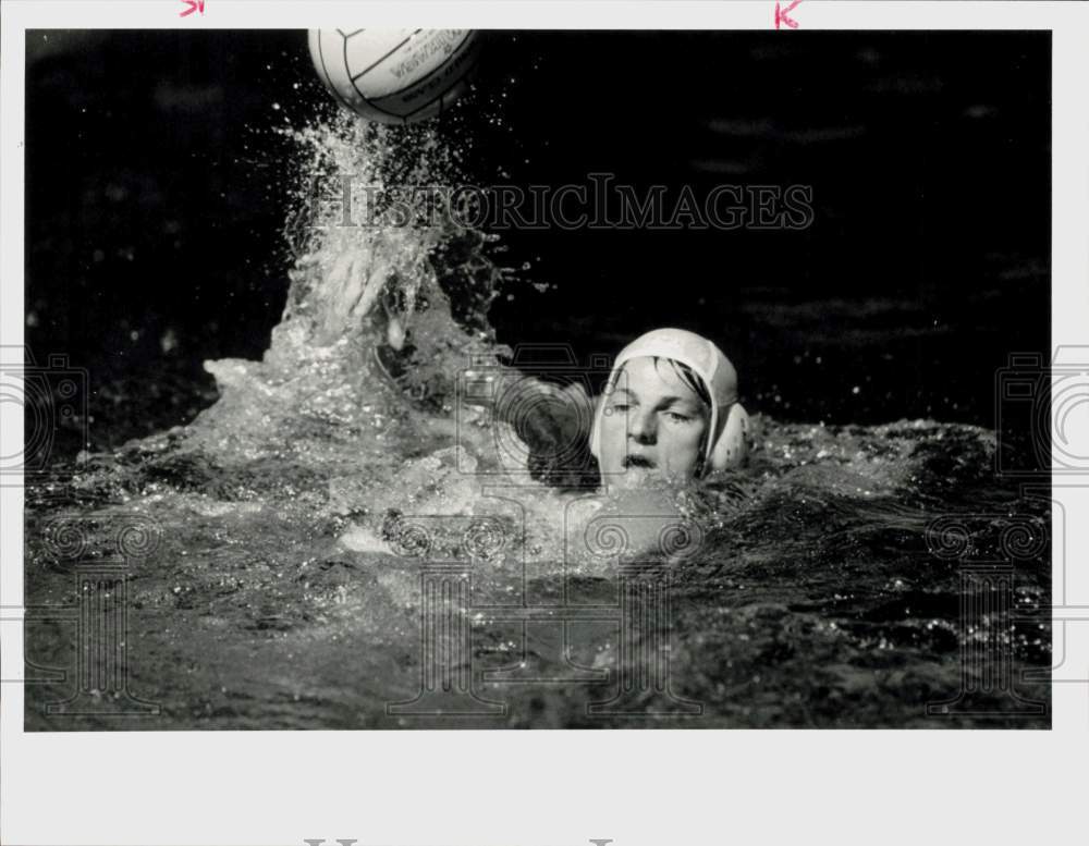 1986 Press Photo West team water polo player Bill Schoening at U.S. Olympic