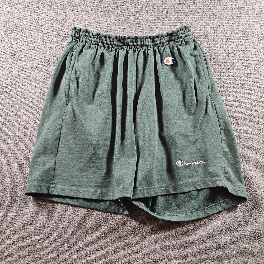 Vintage Champion Shorts Mens Large Green Jersey Athletic Gym Running 80s 90s