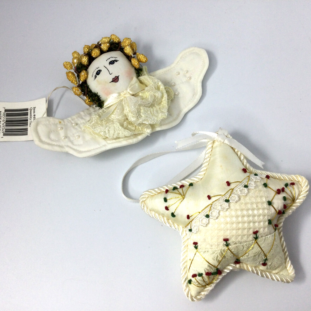 Christmas  Hanging Ornaments Fabric Angel and Star