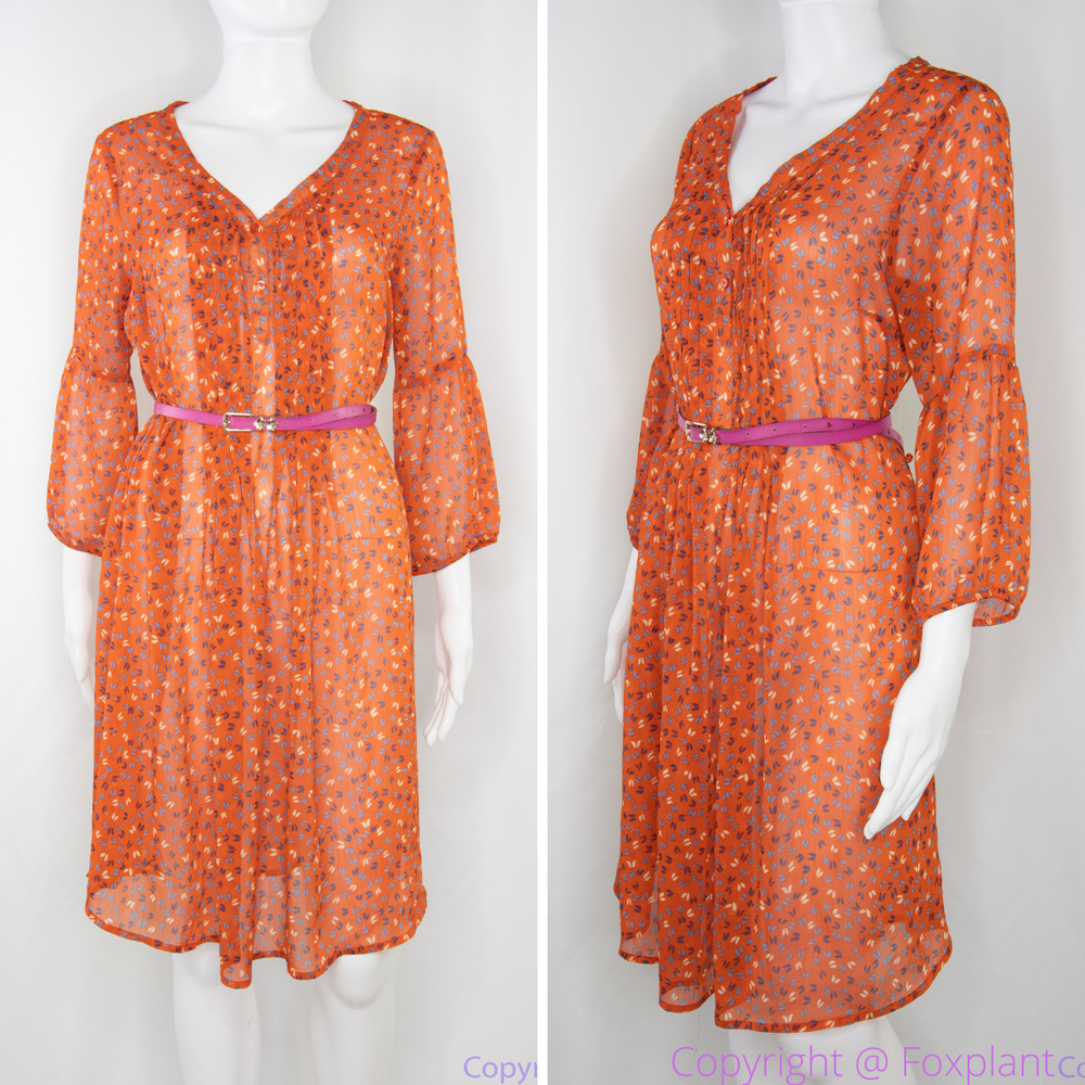Old Navy medium orange floral print summer dress