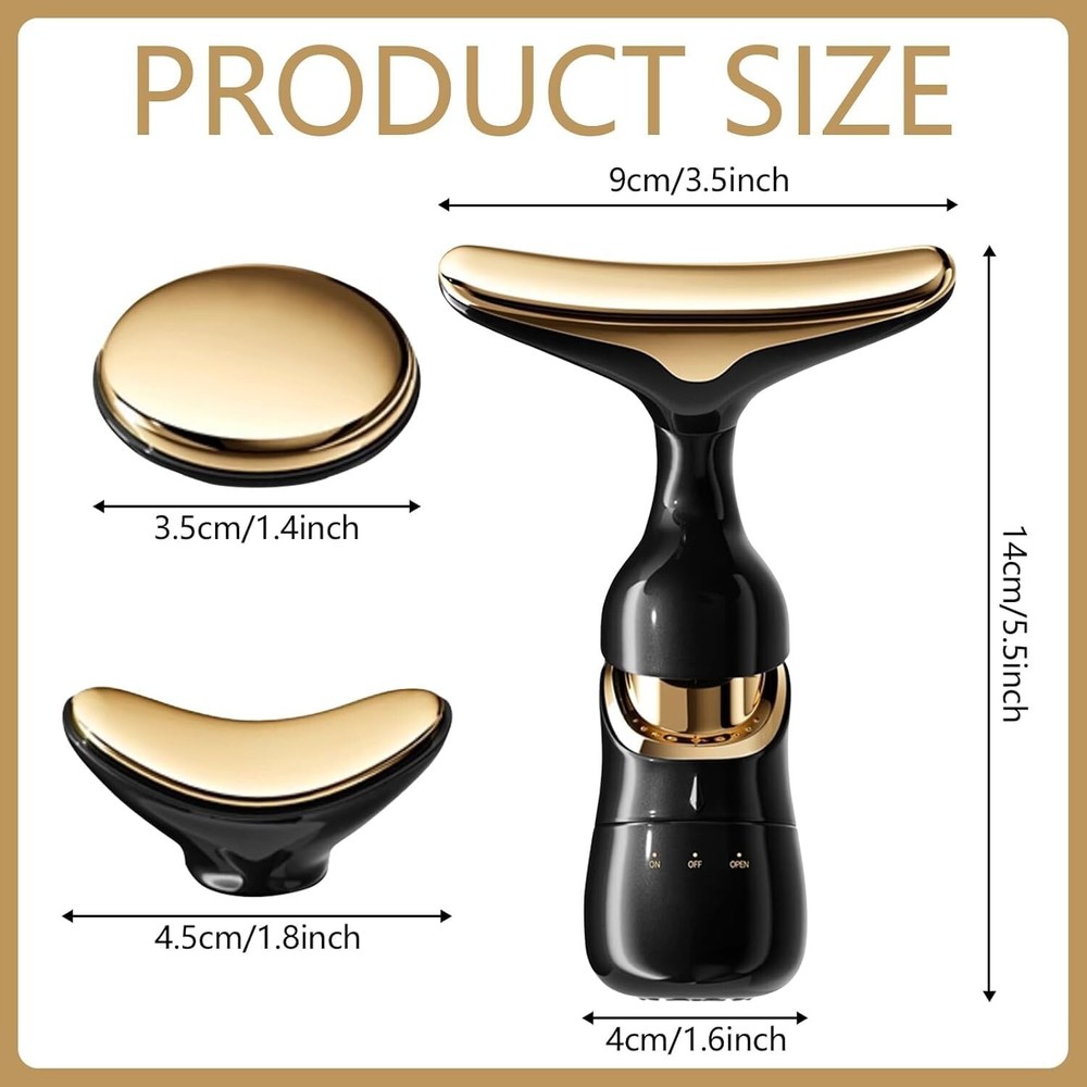 Multifunctional Beauty Massager, 3-in-1 Face and Neck Thermal Vibration SkinGlow