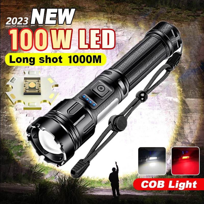 10000LM Super Bright LED Flashlight Outdoor Rechargeable Zoomable Torch Magnetic