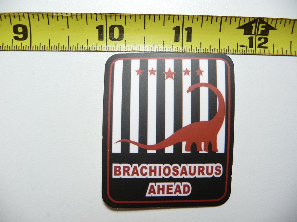 WARNING BRACHIOSAURUS AHEAD DINOSAUR STICKER DECAL FUNNY FOR WALL DOOR