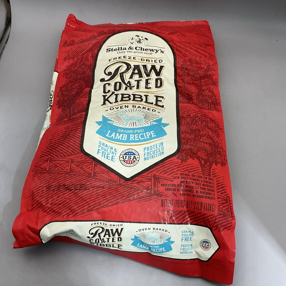 Stella & Chewy's Raw Coated Lamb Kibble Lamb 22 lb | Freeze Dried Exp 11/26
