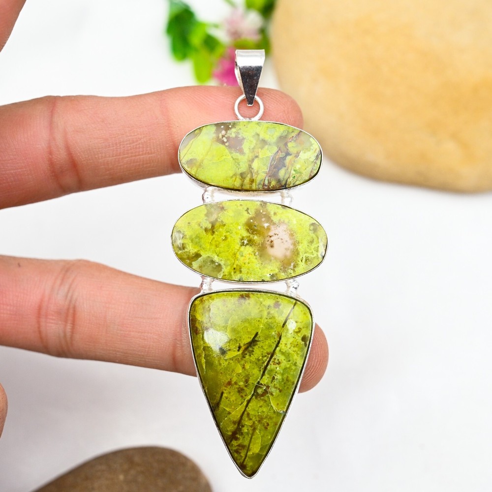 Atlantisite Stichtite Sterling Silver Pendant Handmade Gemstone Jewelry Gift