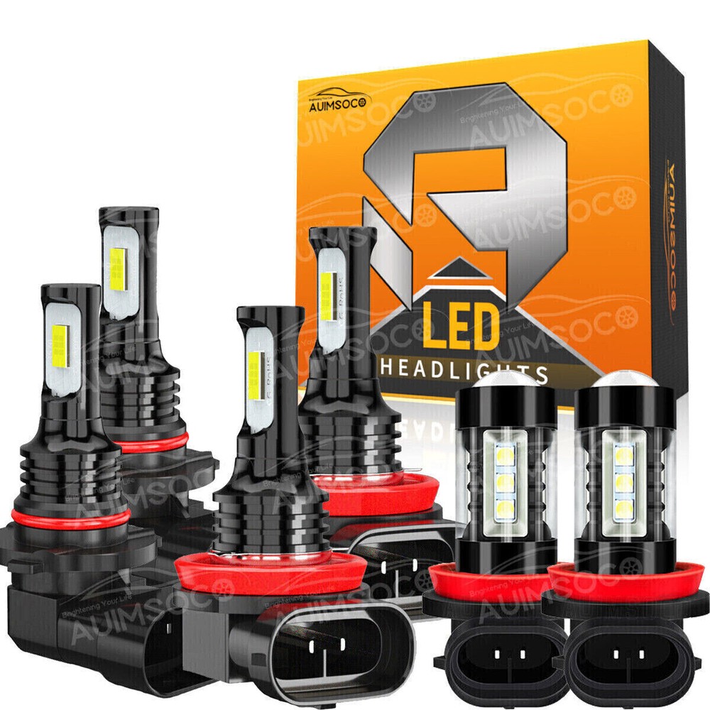 For Mercury Sable 2008-2009 - 6PC 6000K Combo LED Headlights+Fog Light Bulbs Kit