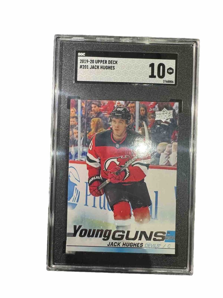 Jack Hughes 2019-20 Young Guns RC SGC 10 Gem Mint #201 Hockey Card