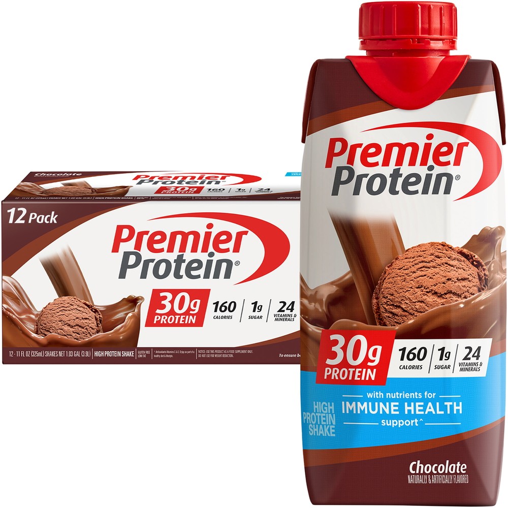 Premier Protein Shake Chocolate 30g Protein, 11 Fl Oz 12 Ct 3-5g Carbs Delicious