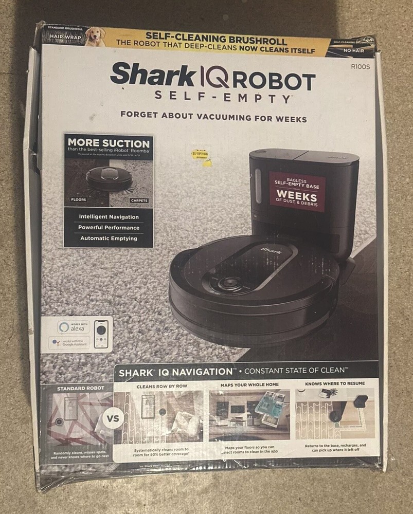 Shark IQ R100S Robot Vacuum Self Empty Open Box Read Description  