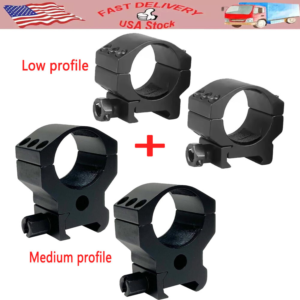 2-Pack 30mm Low-Medium Scope Rings for Picatinny Weaver Heavy Duty Mounts