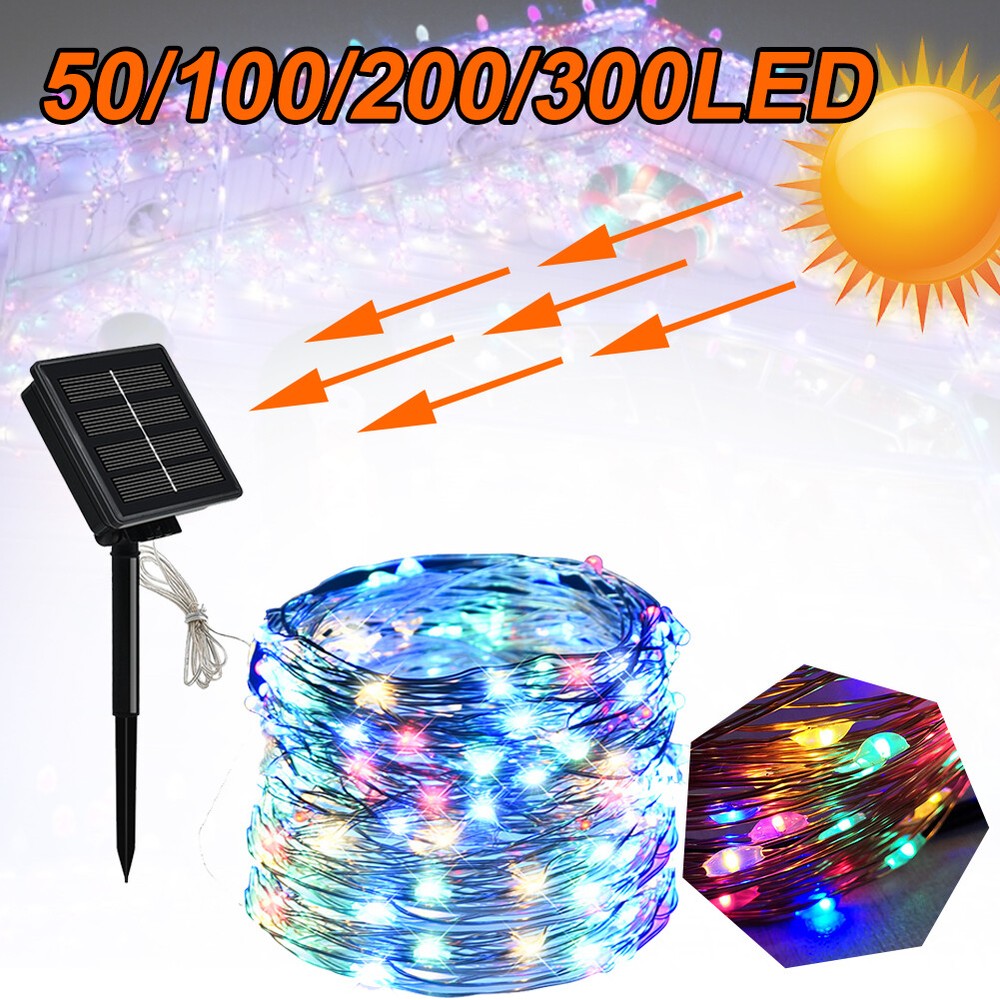 10M/30M Solar String Lights 8 Modes Waterproof Garden Decor Wire Lights