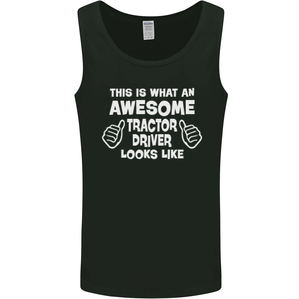 Awesome Tractor Driver Farmer Farming Mens Vest Tank Top