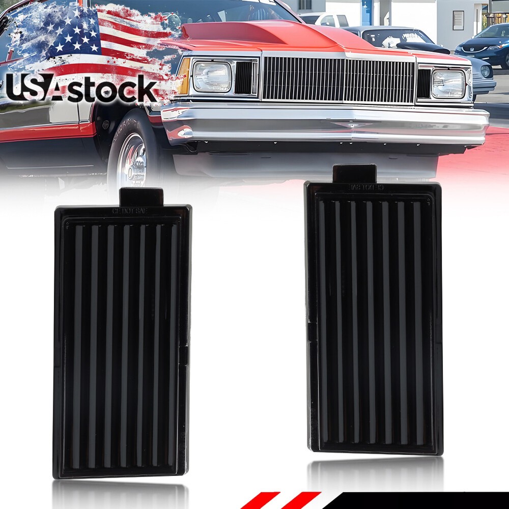 Smoke Front Turn Signal Lights for 78-79 Chevy El Camino Malibu