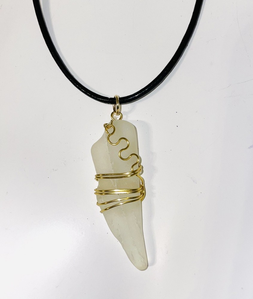 GENUINE Beach Tumbled SEA GLASS ARTISAN MADE Pendant Necklace 18” OOAK