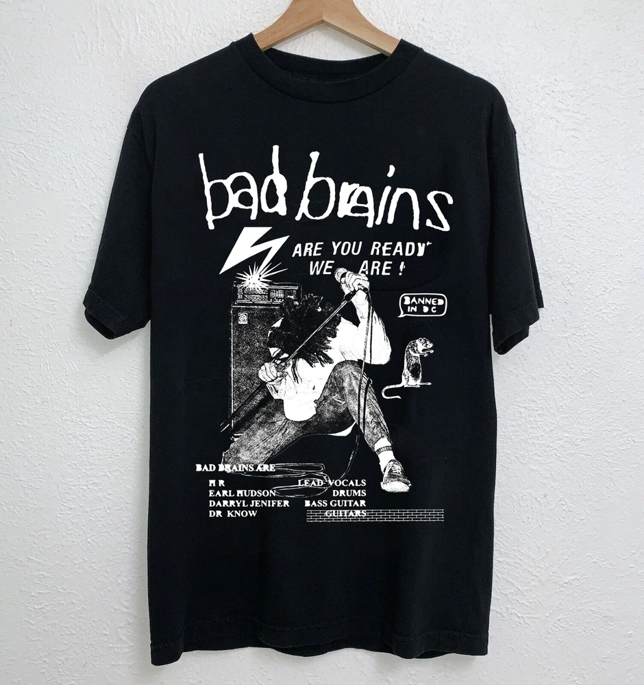 NEW Classic  Bad Brains Band Short Sleeve Black All Size Shirt