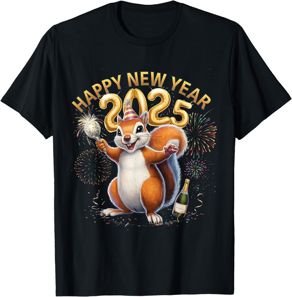 Happy New Year Peanut   The Squirrel Peanut   New Year 2025 T Shirt Men