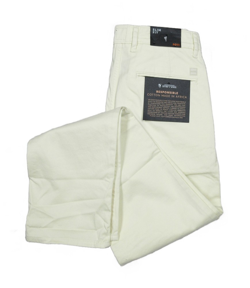 Hugo Boss Black Label Men's Light Yellow-Beige Schino-Slim D Fit Pants