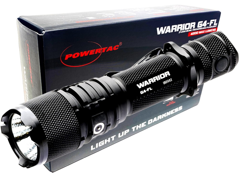 Warrior G4-FL 4200 Lumen Wide Beam Tactical Flashlight High Performance
