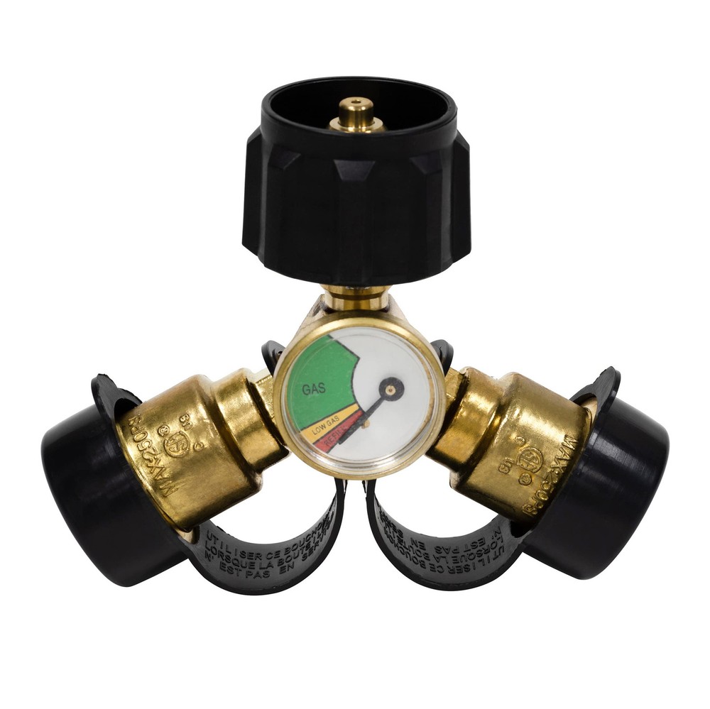 Propane Tank Adapters LP Gas Line Splitter 2 Way Hose Tee Y Propane Splitter ...