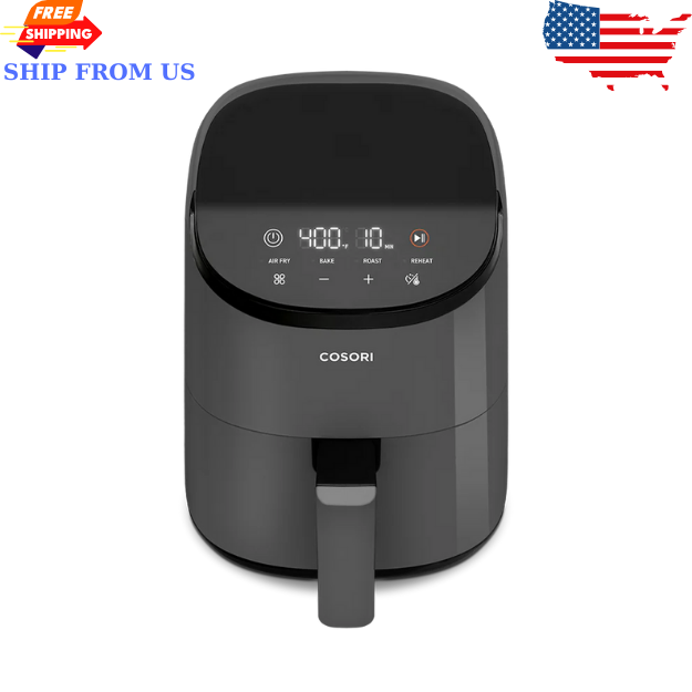 COSORI Air Fryer 2.1QT – Compact 4-in-1 Mini Airfryer, Nonstick Basket | Gray