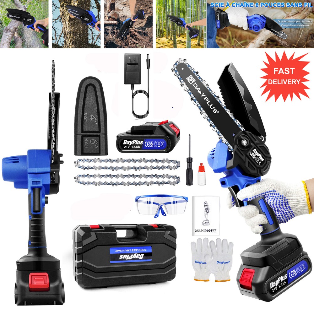 Cordless Mini Chainsaw Handheld Electric 6 Inch Wood Cutter Chain Saw for Makita