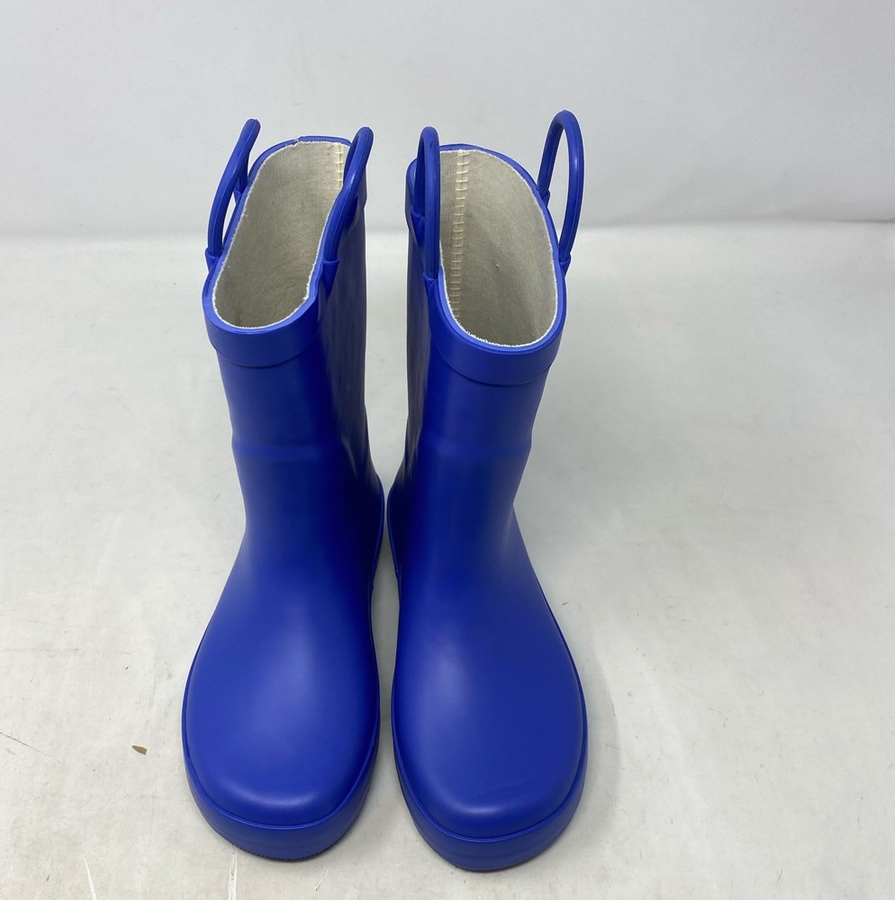 Kids Rain Boots with Pull Handles - Blue, Size 12C Reflective Back Strip