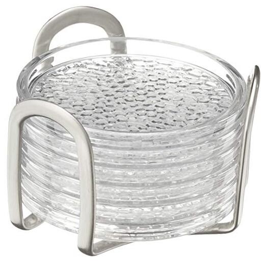 Stainless Steel Rain Drink Coaster with Holder for Kitchen and Home Counters