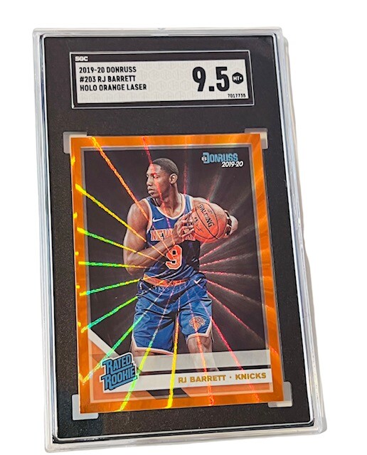 RJ Barrett Knicks Rookie RC 2019-20 Donruss Holo Optic Orange Laser SGC 9.5 sp
