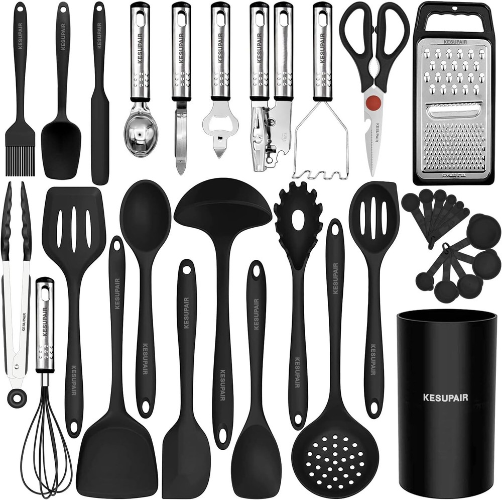 Kitchen Utensils Set - 446°F Heat Resistant Silicone Cooking Utensils Tools and