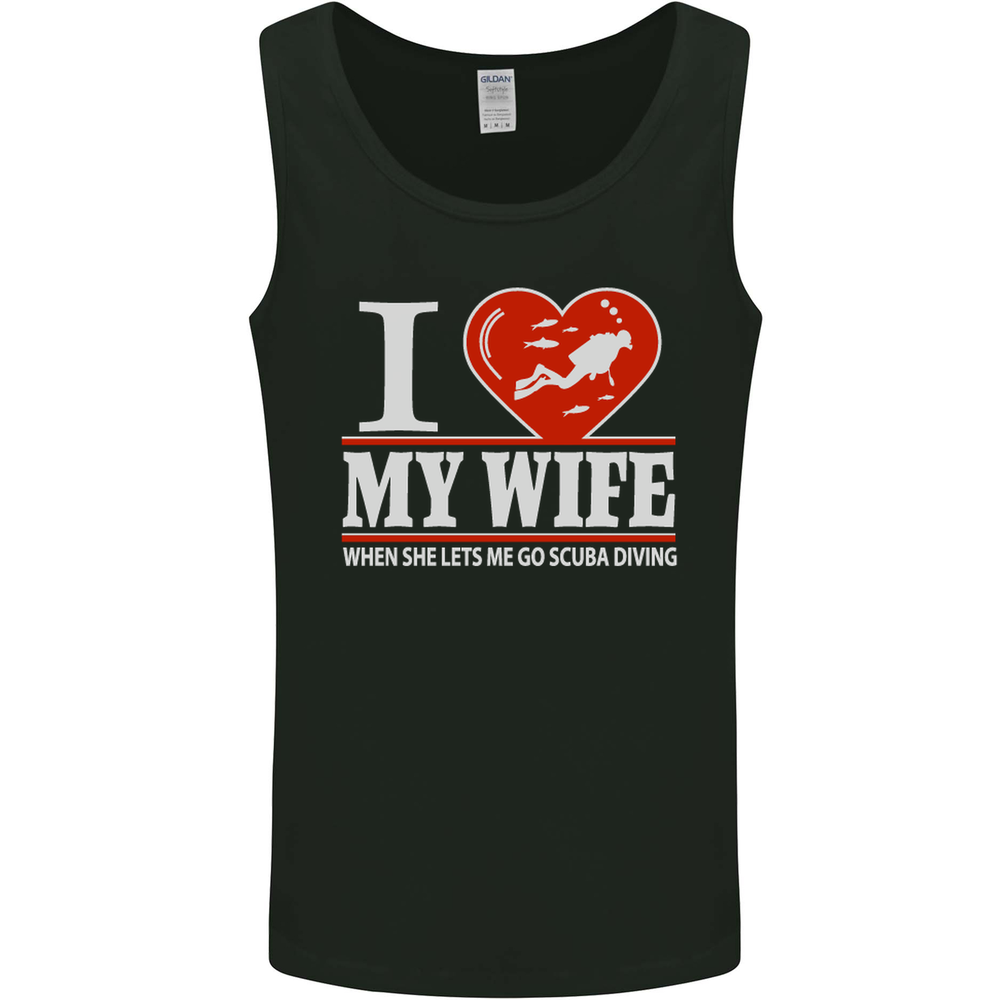 I Heart My Wife Scuba Diving Diver Dive Mens Vest Tank Top