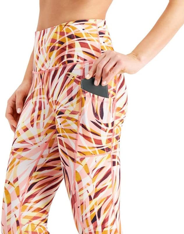 Ideology NEW Women's Phone Pocket Performance Cropped Leggings Size M Orange