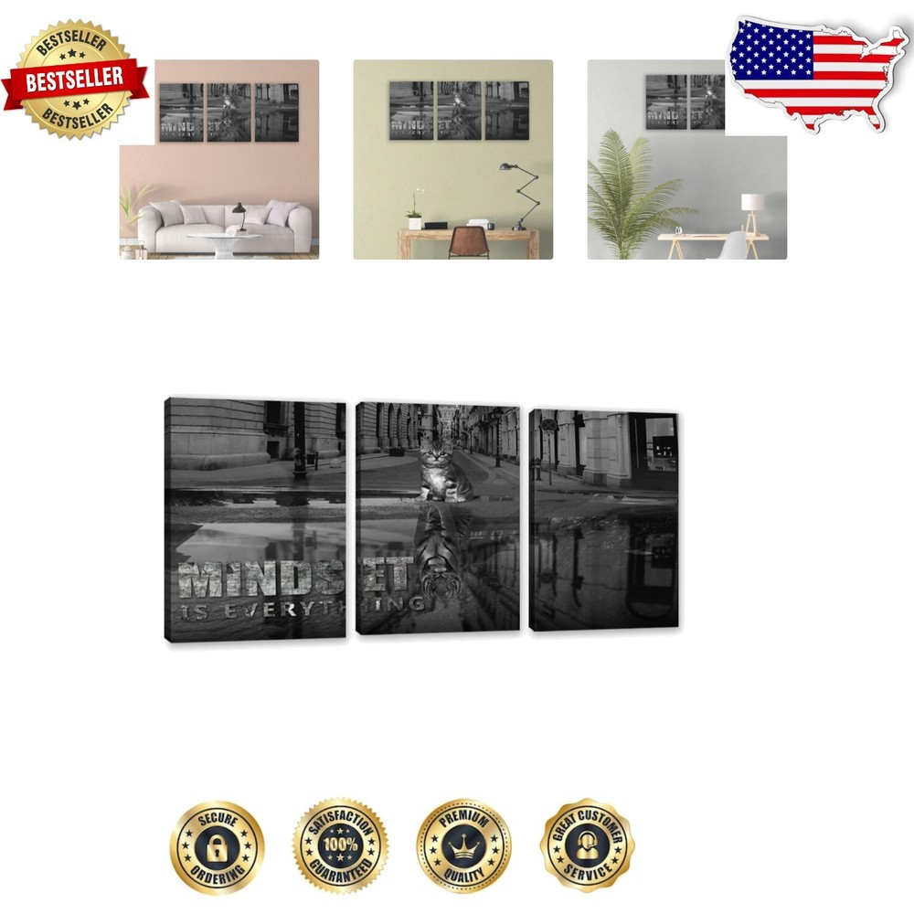 Modern Abstract Motivational Art Prints - 3-Piece Canvas Set for Living Space